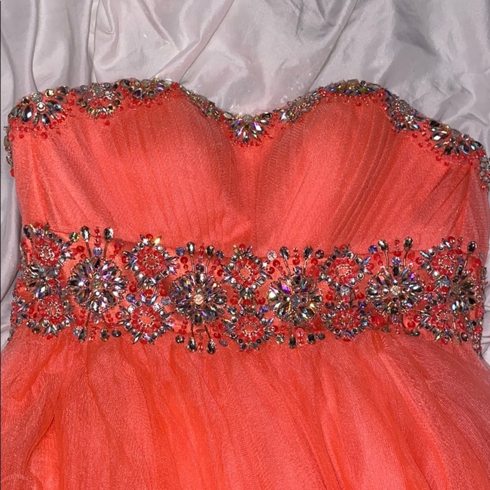 Coral cocktail dress